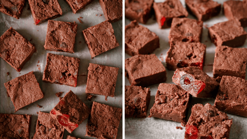 Dark chocolate and cherry fudge