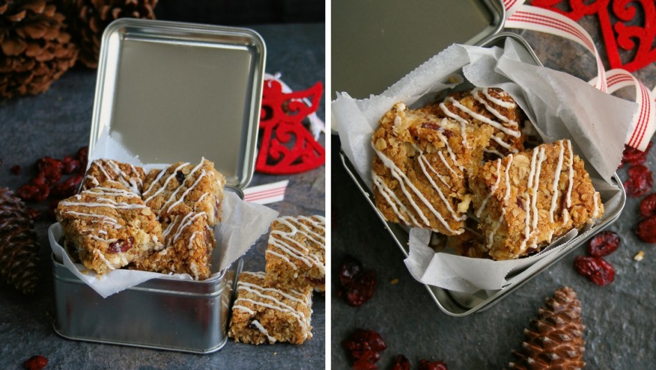 Cranberry and white chocolate oat cookies.