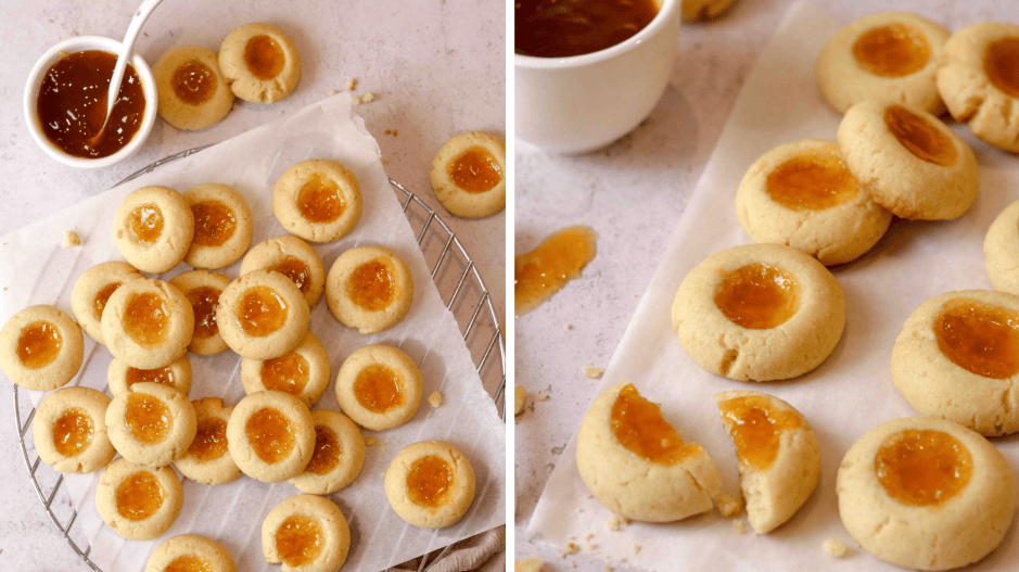 Almond and apricot thumb cookies