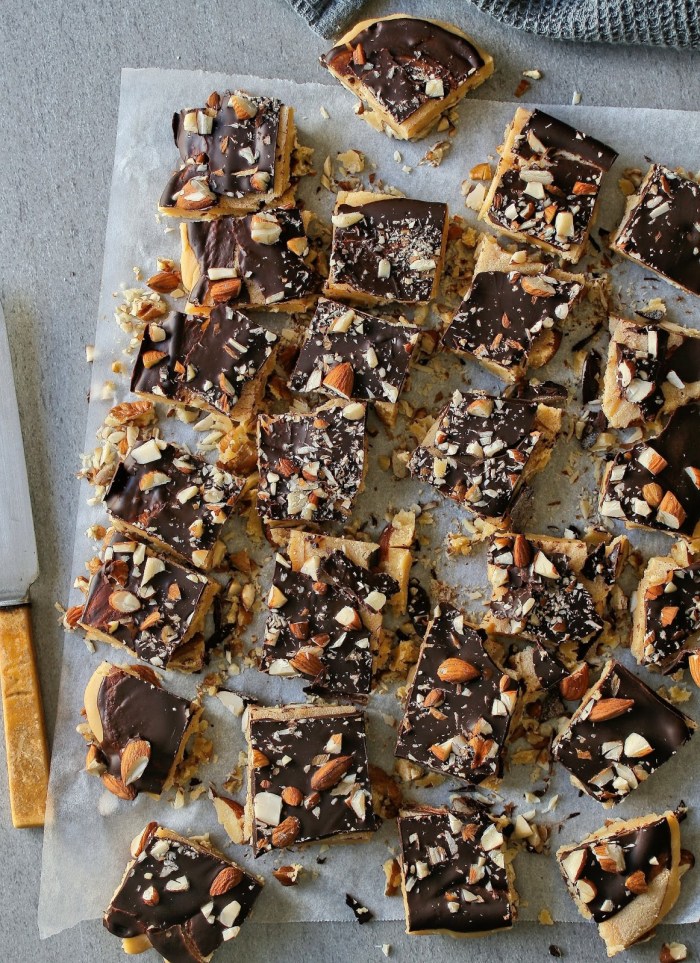 Aerial photo of chocolate nut fudge. 