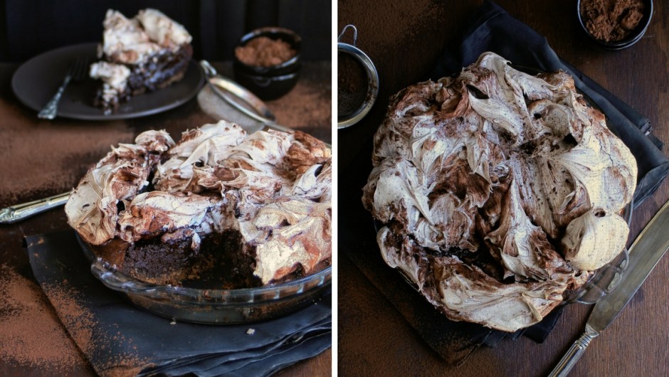 Chocolate and meringue pie.