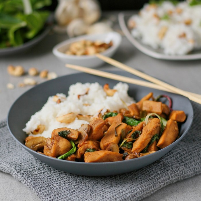Chicken stir fry with jasmine rice