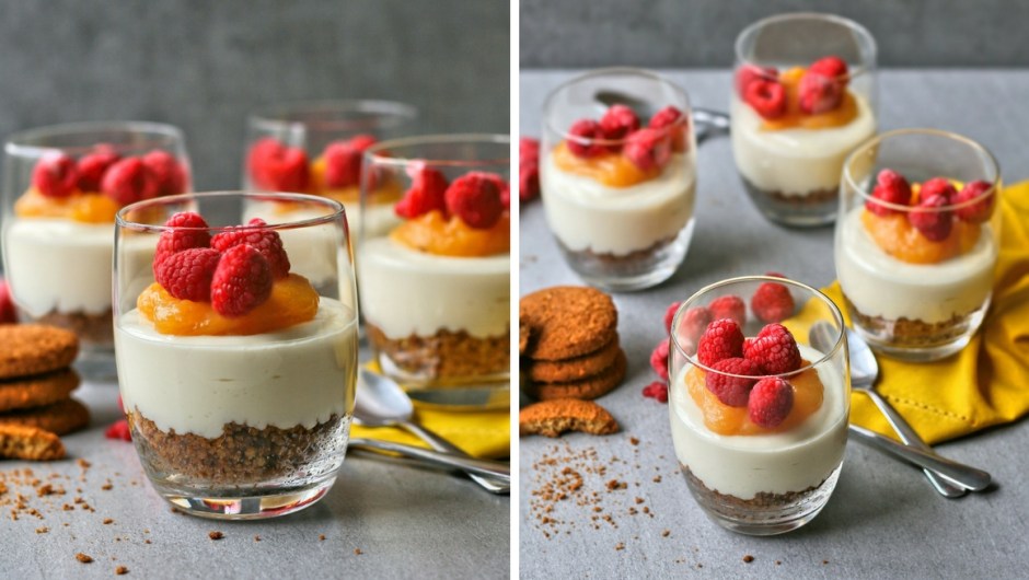 Lemon and ginger cheesecakes.