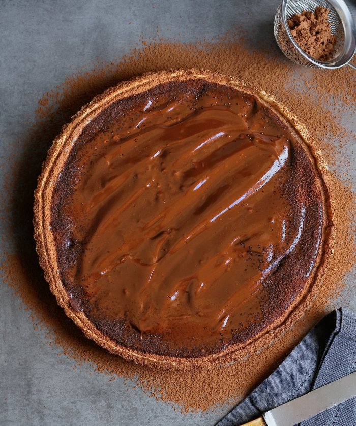 Baked chocolate tart