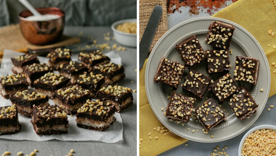 Sugar free chocolate and coconut squares