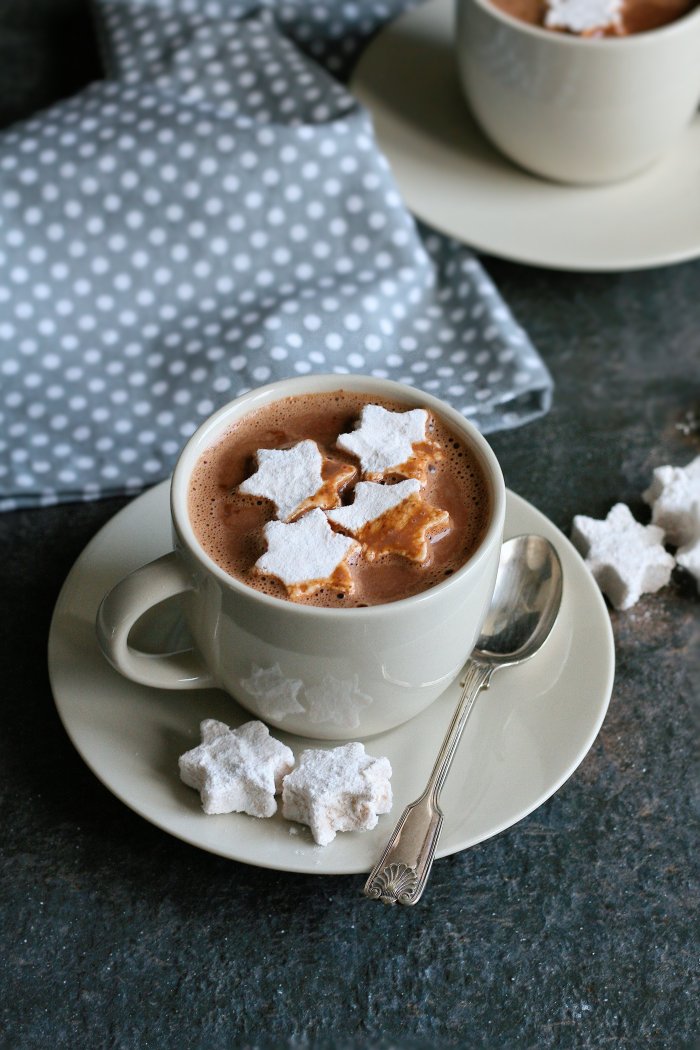 Hot chocolate recipe with cinnamon and home made marshmallows