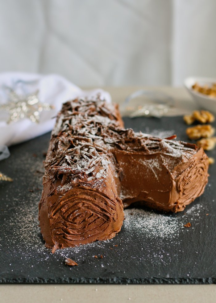 Yule log Christmas dessert