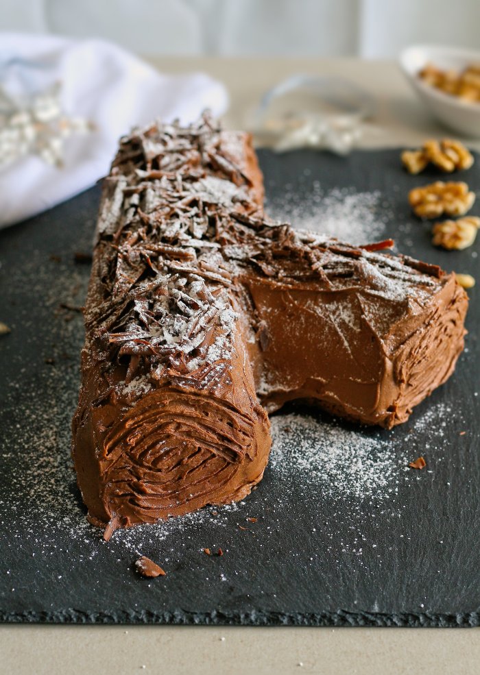 Yule log Christmas dessert