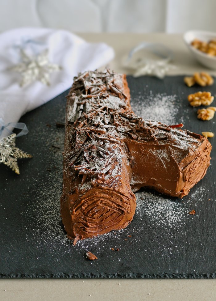 Yule log Christmas dessert