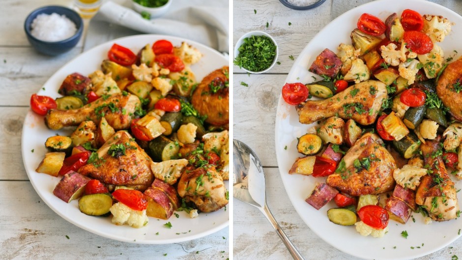 Chicken in a tamari and honey marinade.