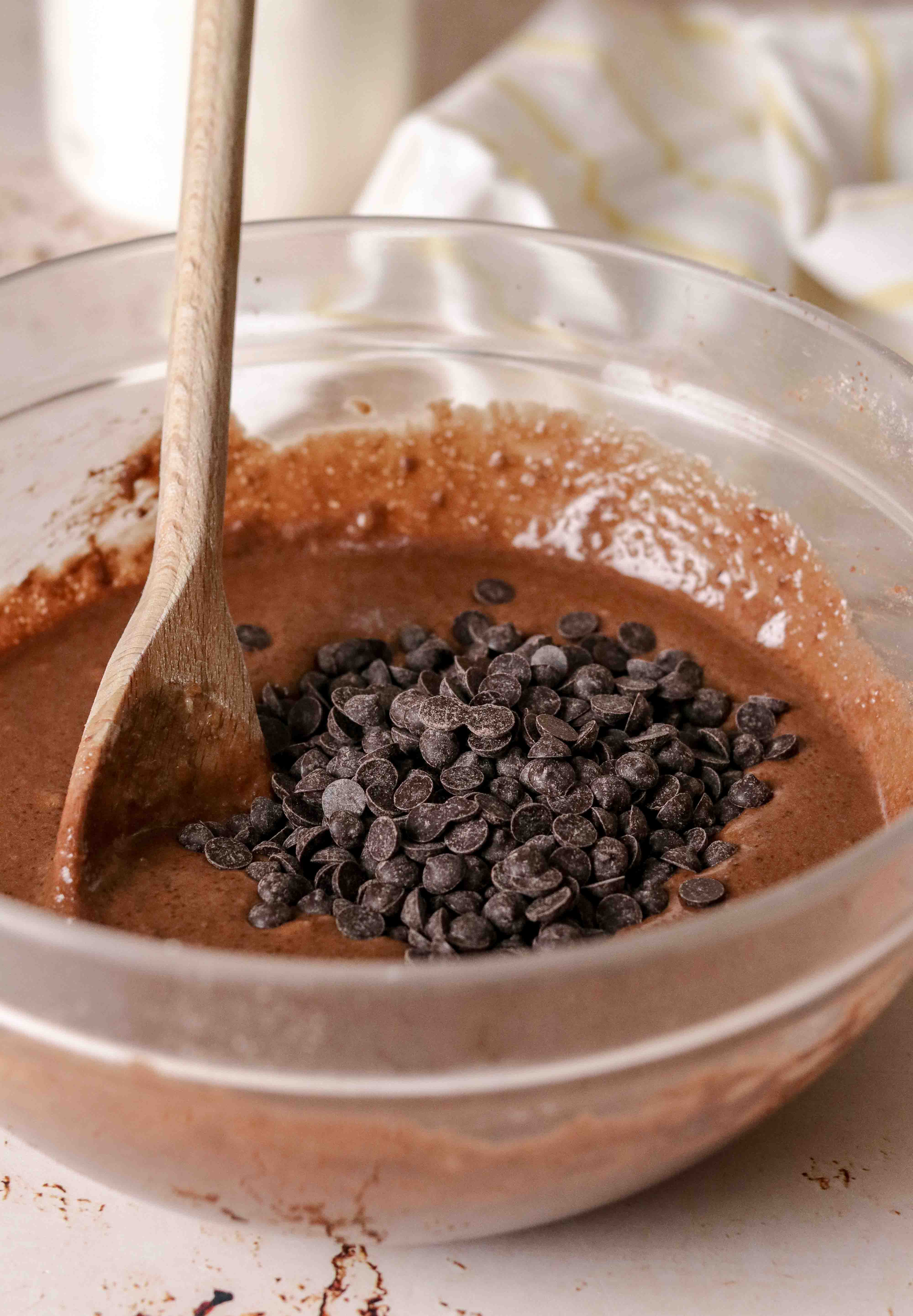 Bowl of chocolate chip batter