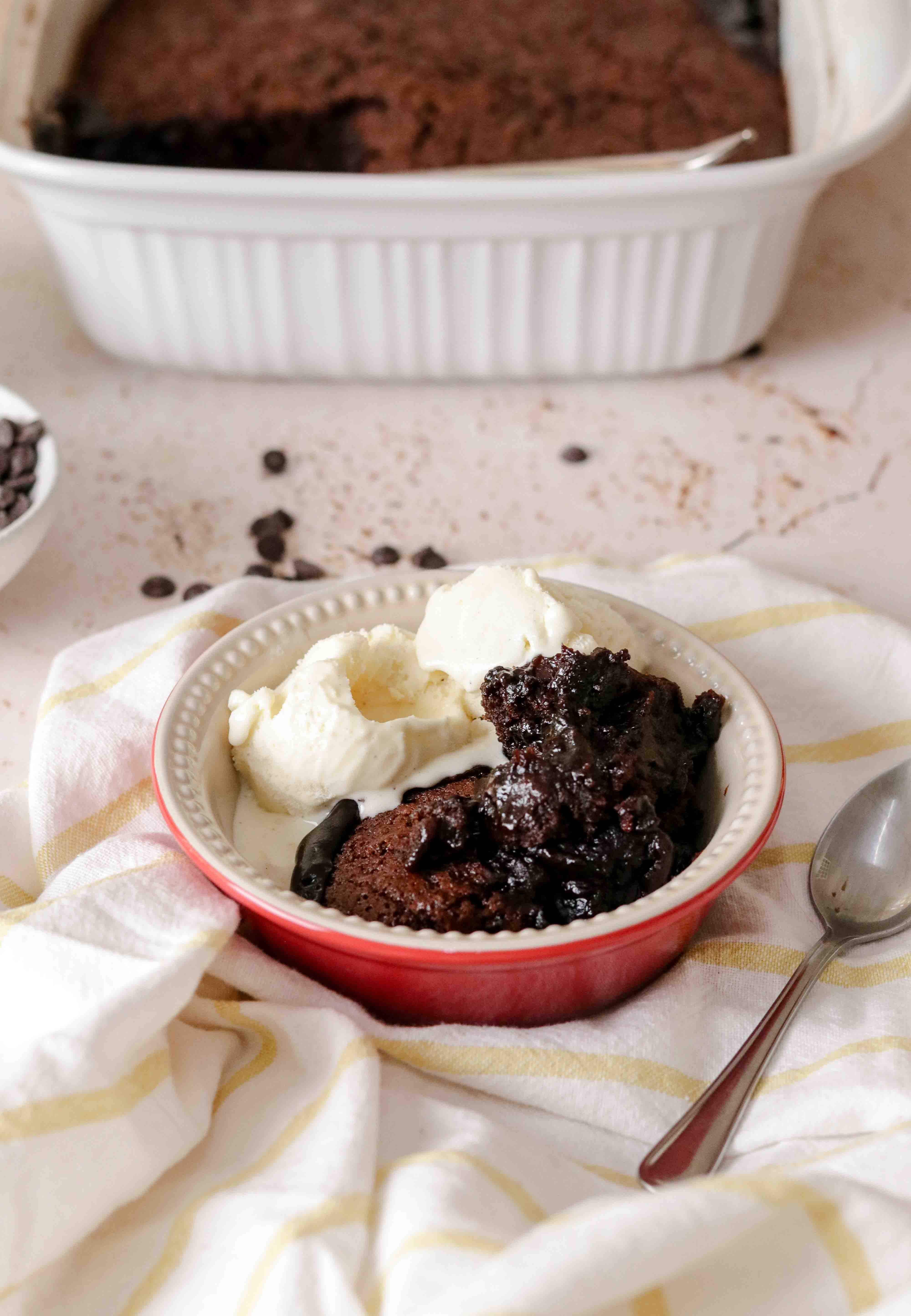 Self-saucing chocolate and whiskey pudding