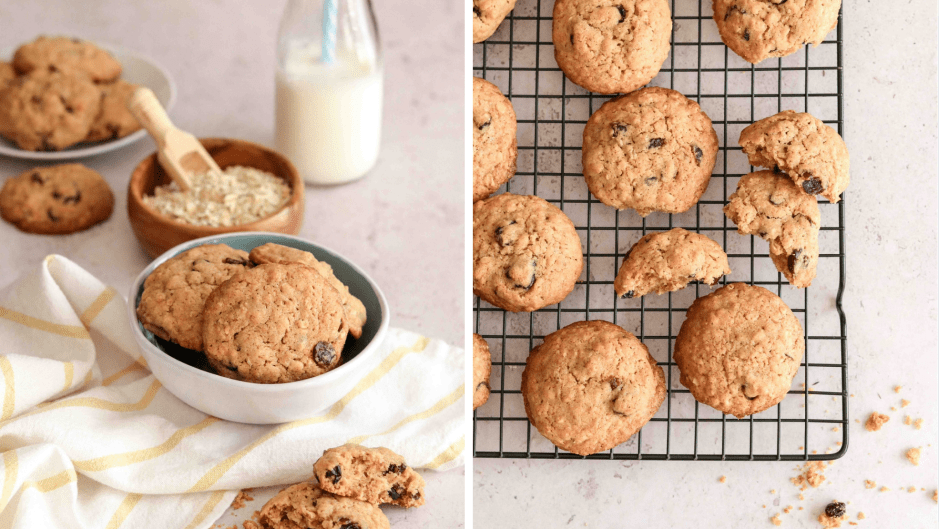 Tray of cranberry oat cookies