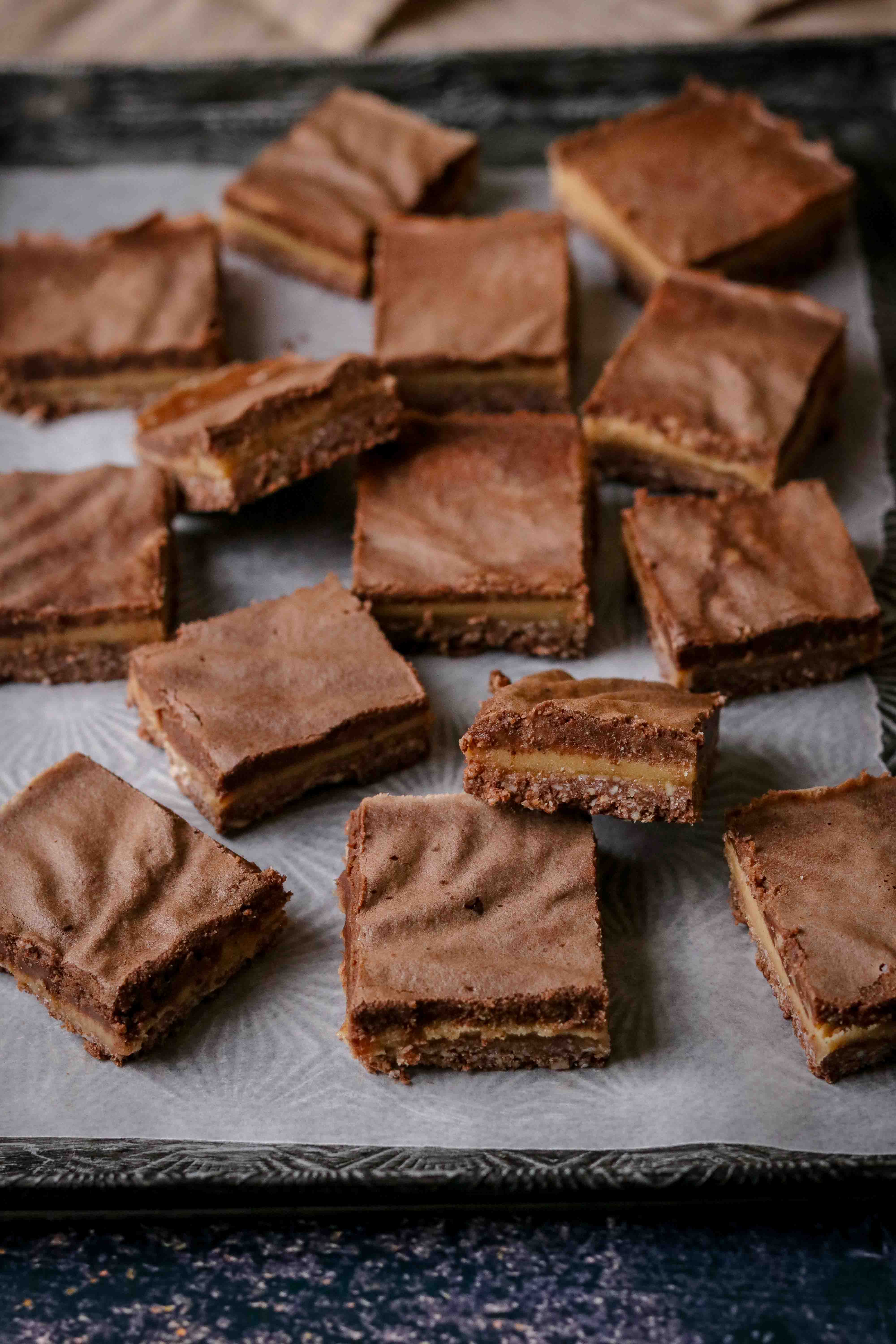 Refined sugar free peanut butter and chocolate fudge blocks