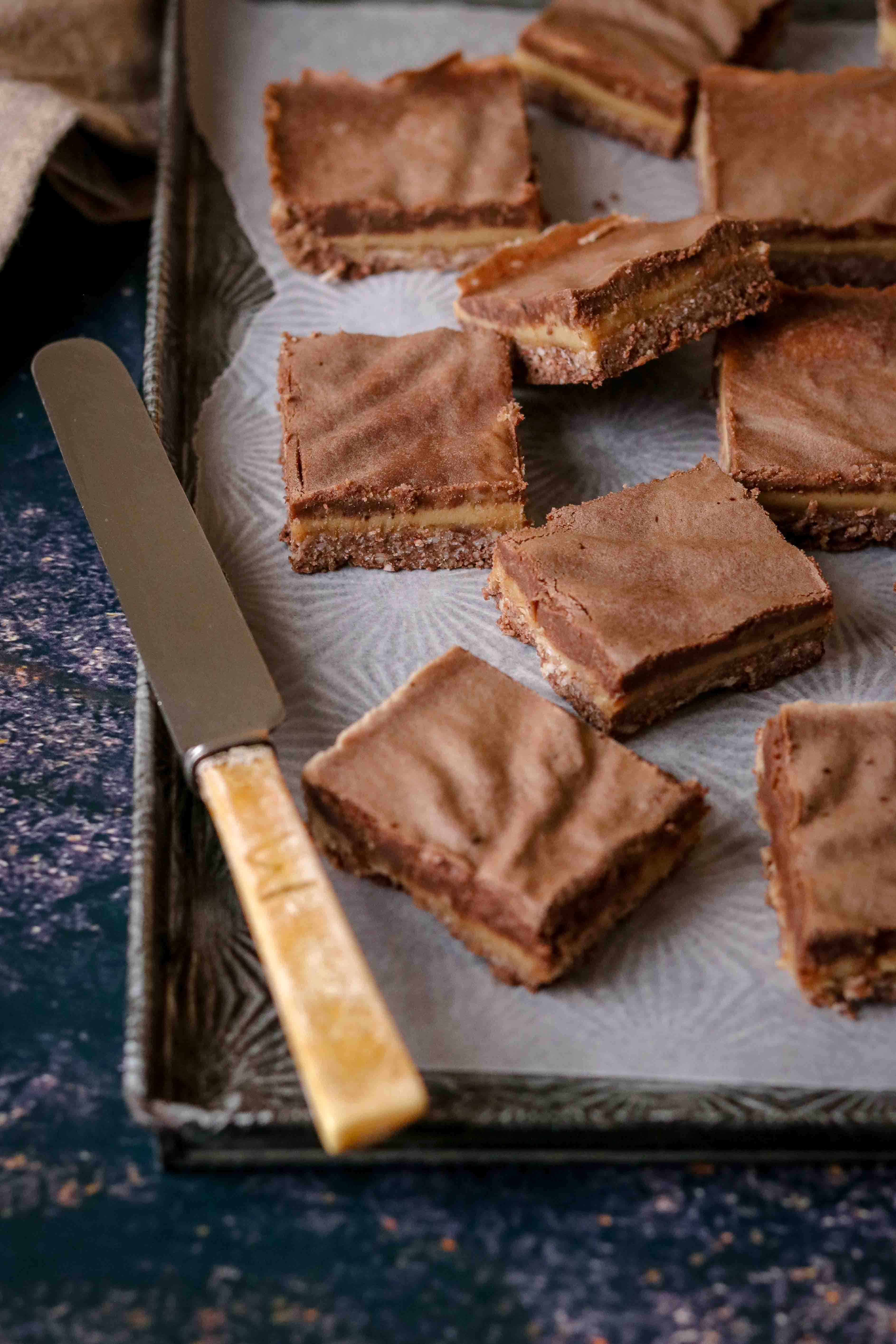 Refined sugar free peanut butter and chocolate fudge blocks 