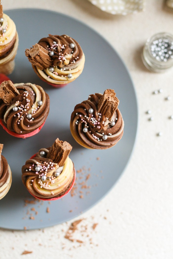Ice cream cone cupcakes with buttercream icing