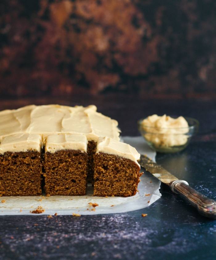 Gingerbread cake squares with cream cheese icing no icing sugar