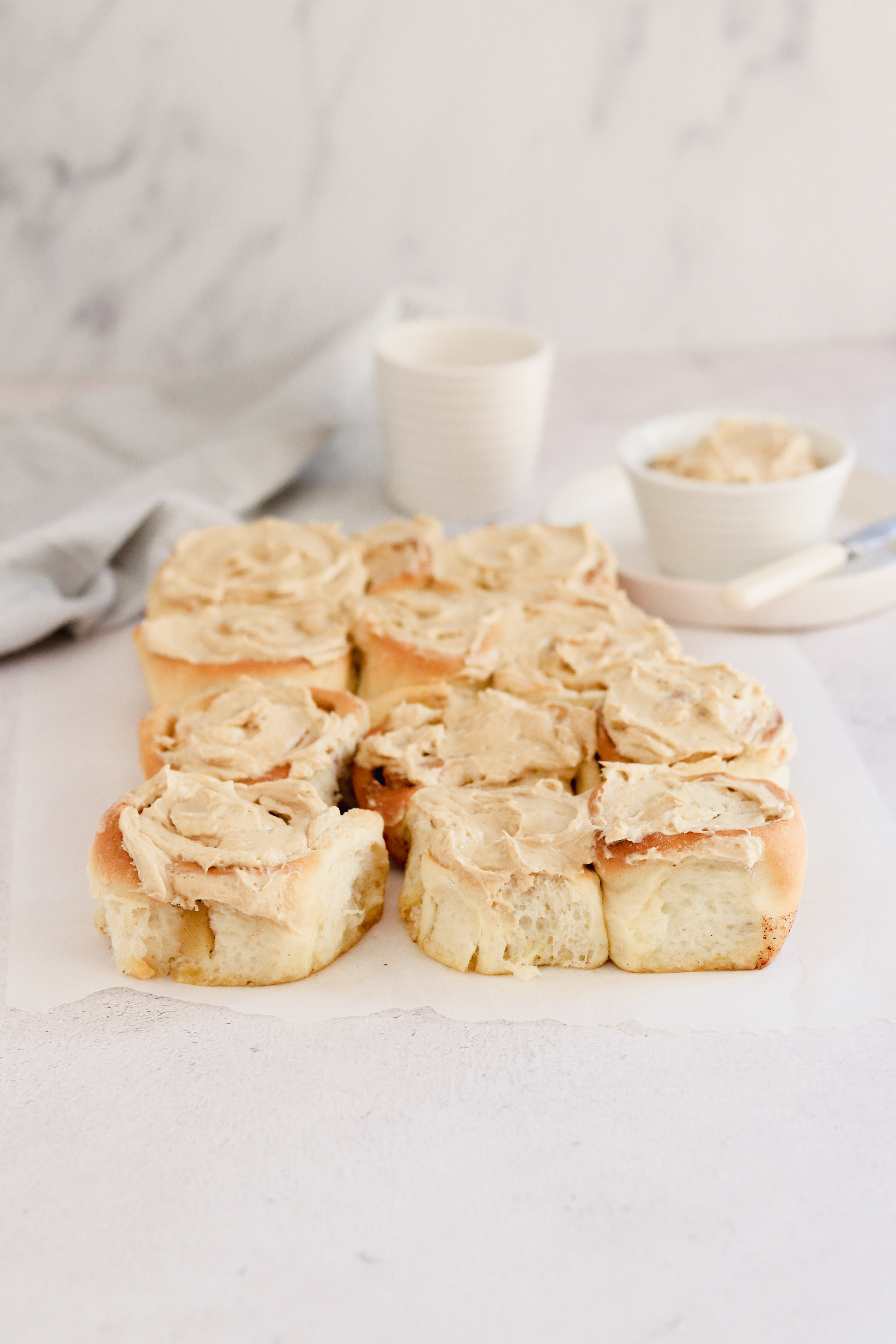 Apple buns with cream cheese glaze