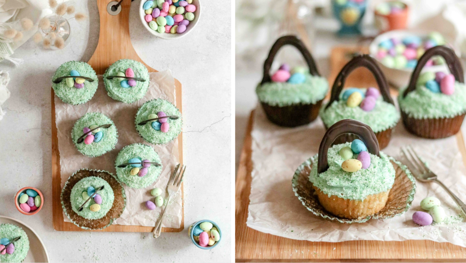 A photo of Easter cupcakes