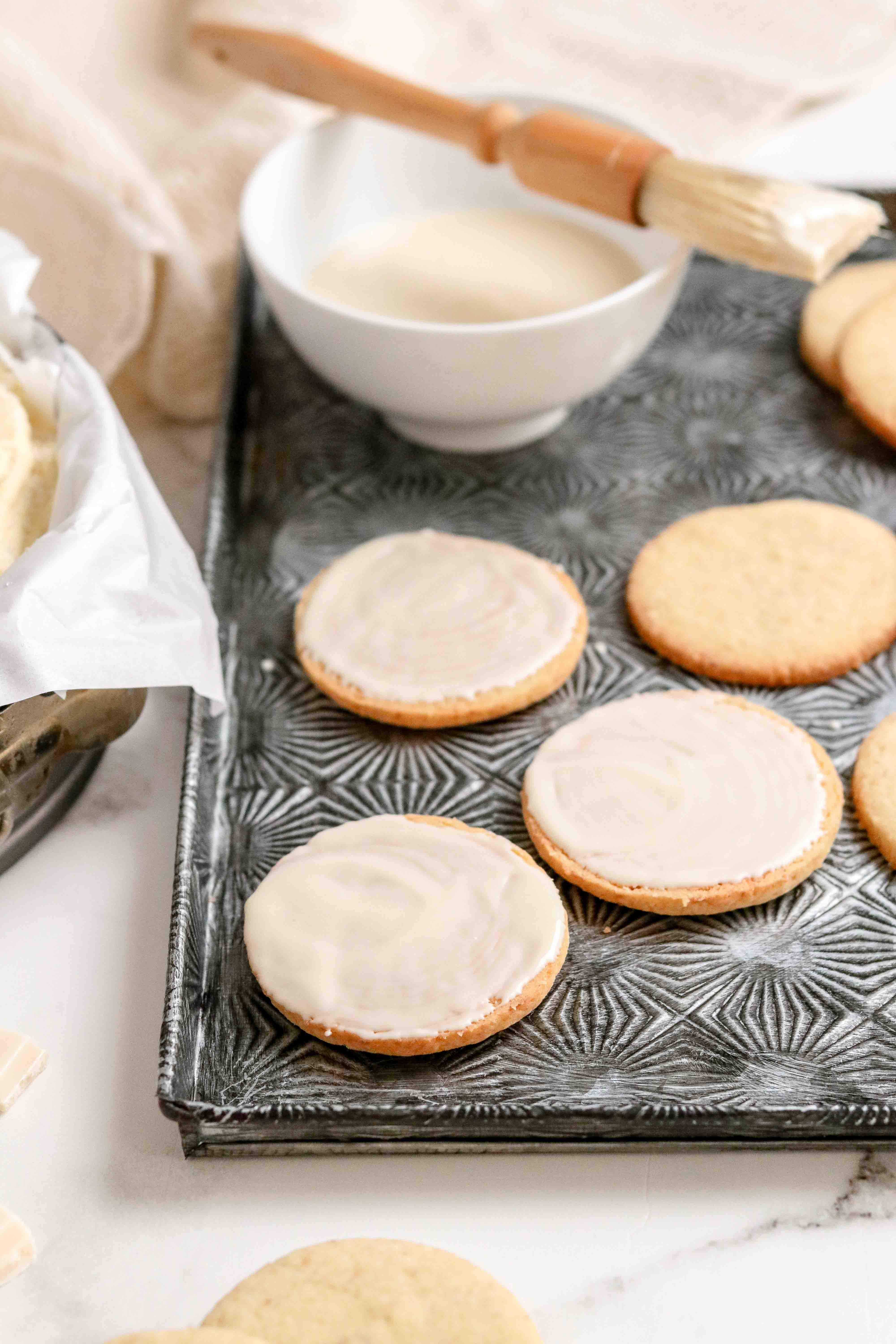 Coconut cookies dipped in chocolate