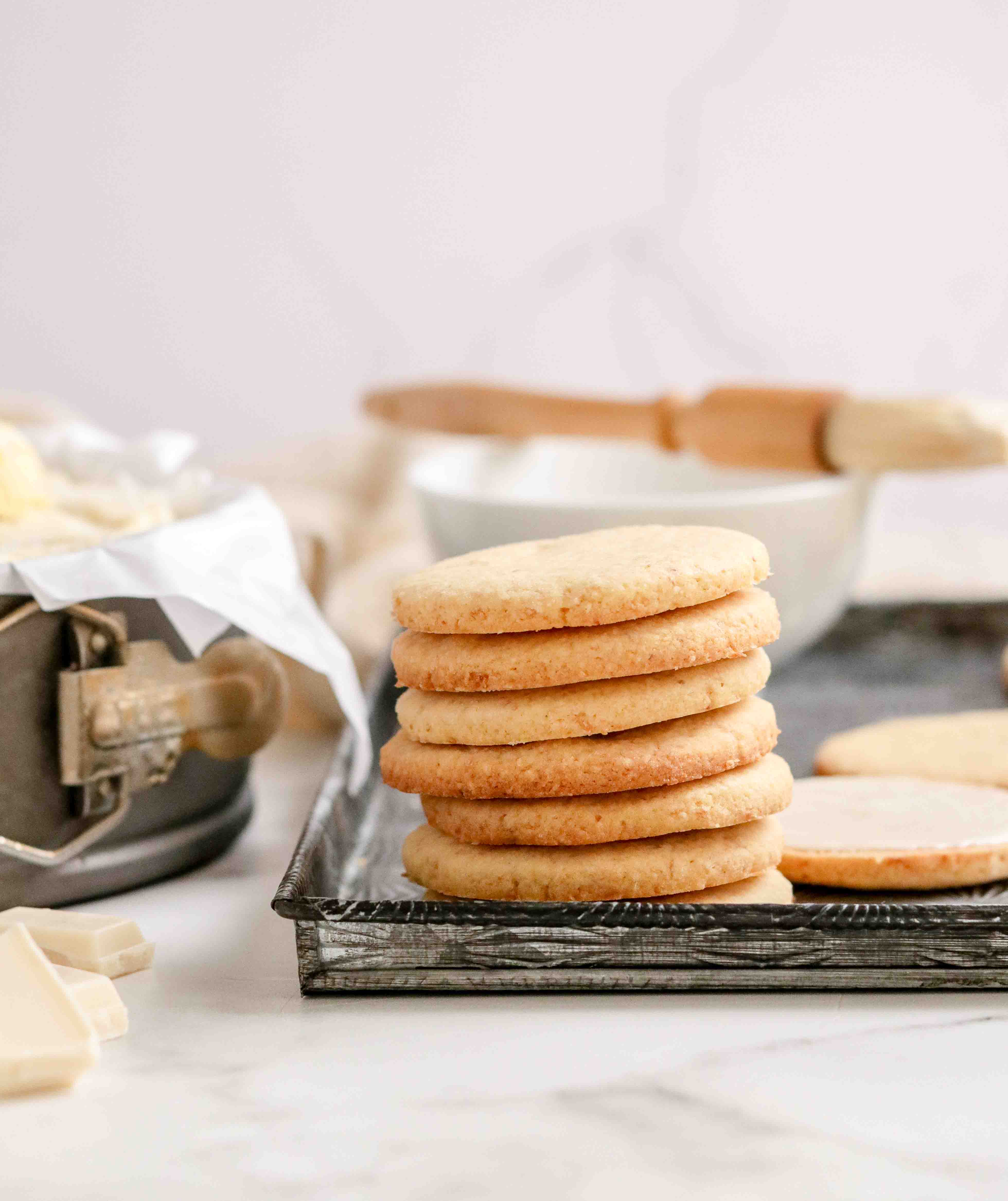 A stack of coconut cookies