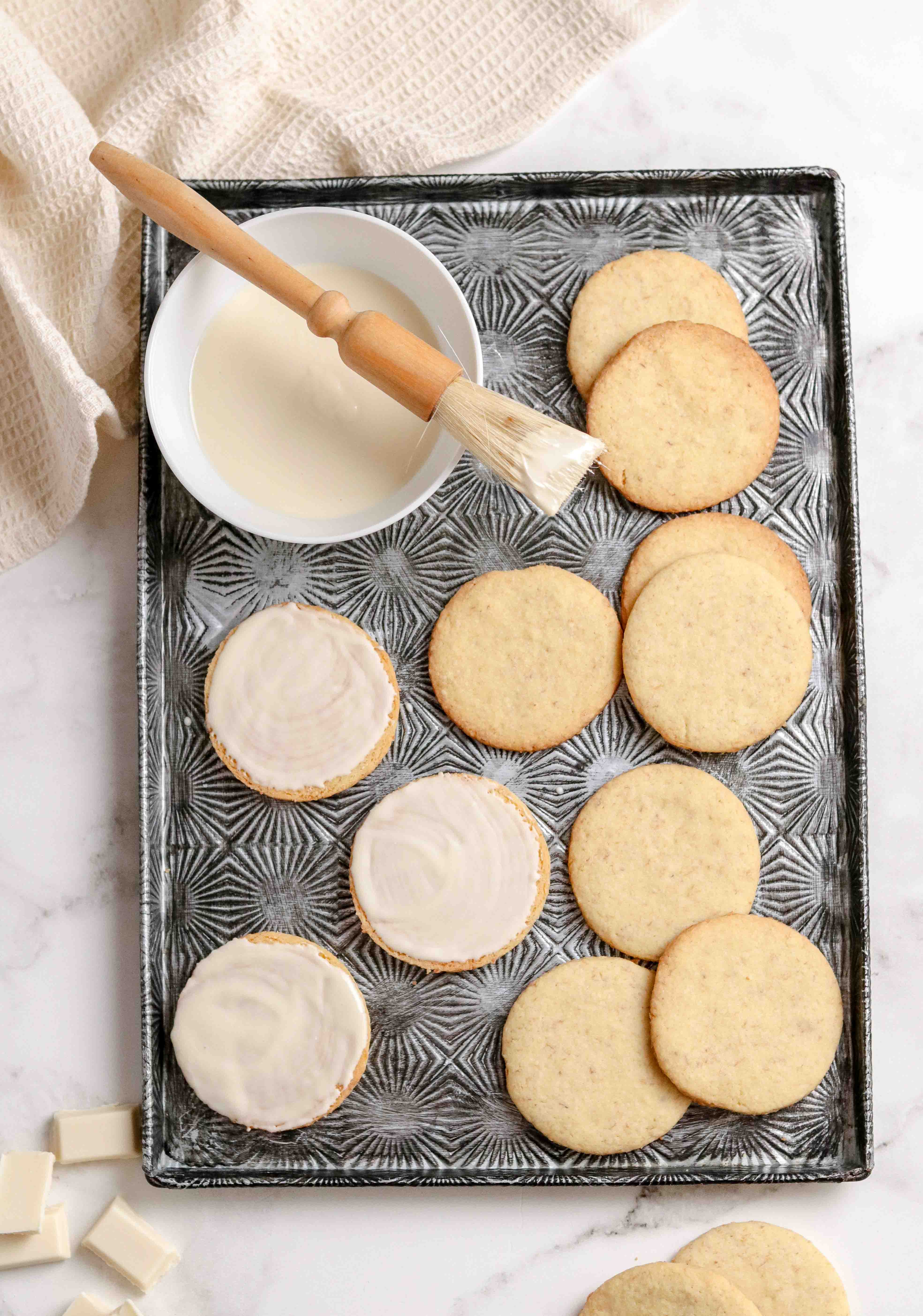Coconut cookies dipped in chocolate