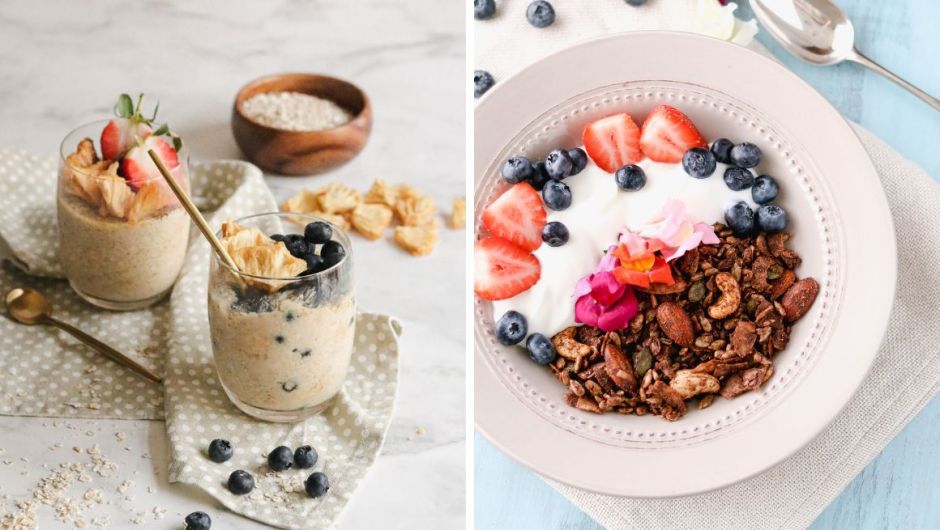 Overnight oats and chocolate granola