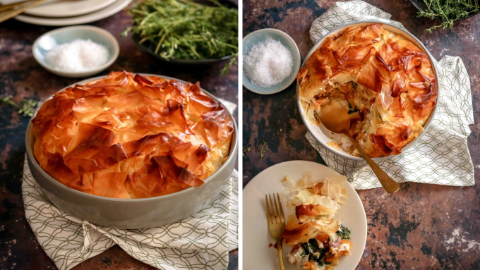 Vegetarian phyllo pie recipe