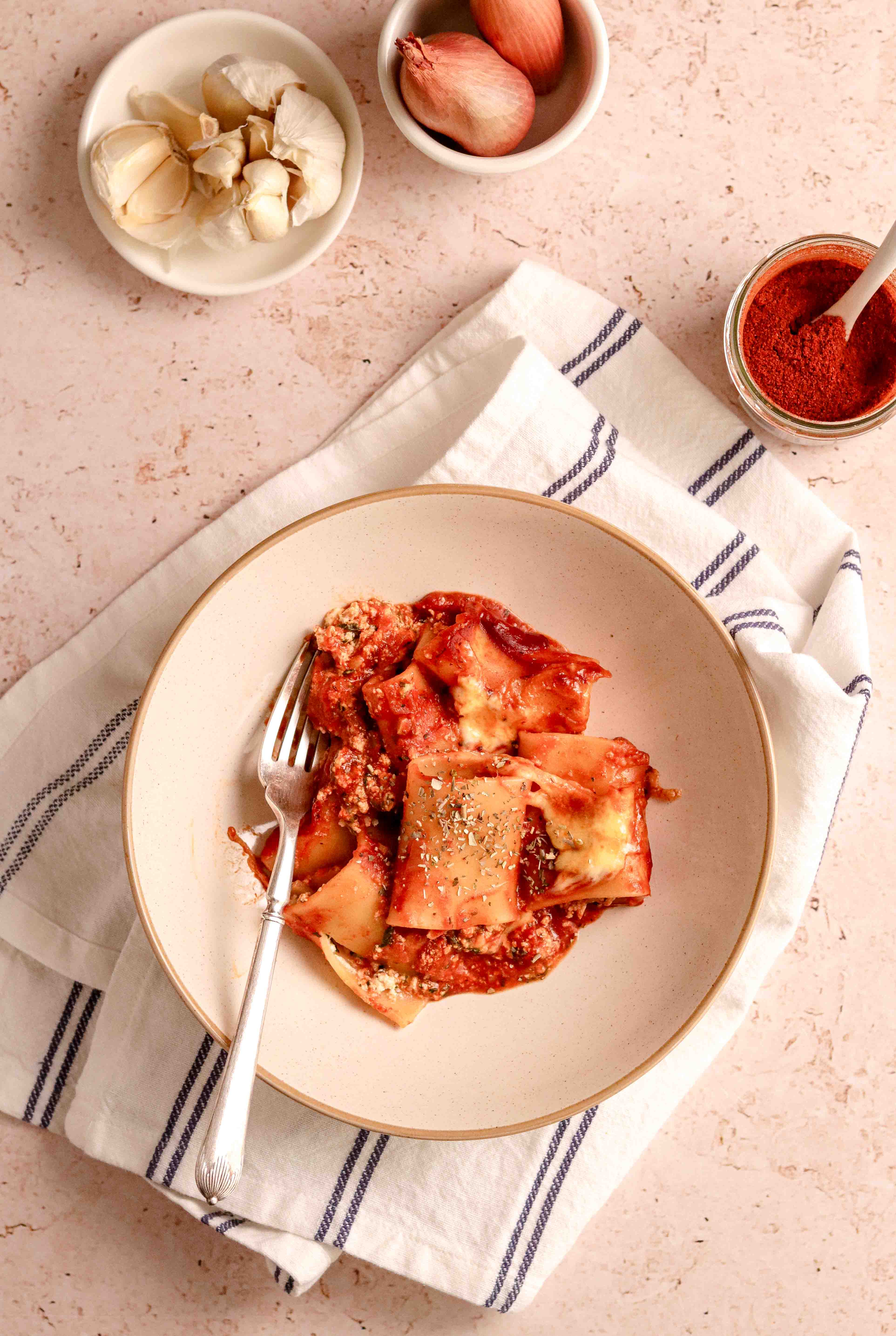 Bowl of stuffed pasta