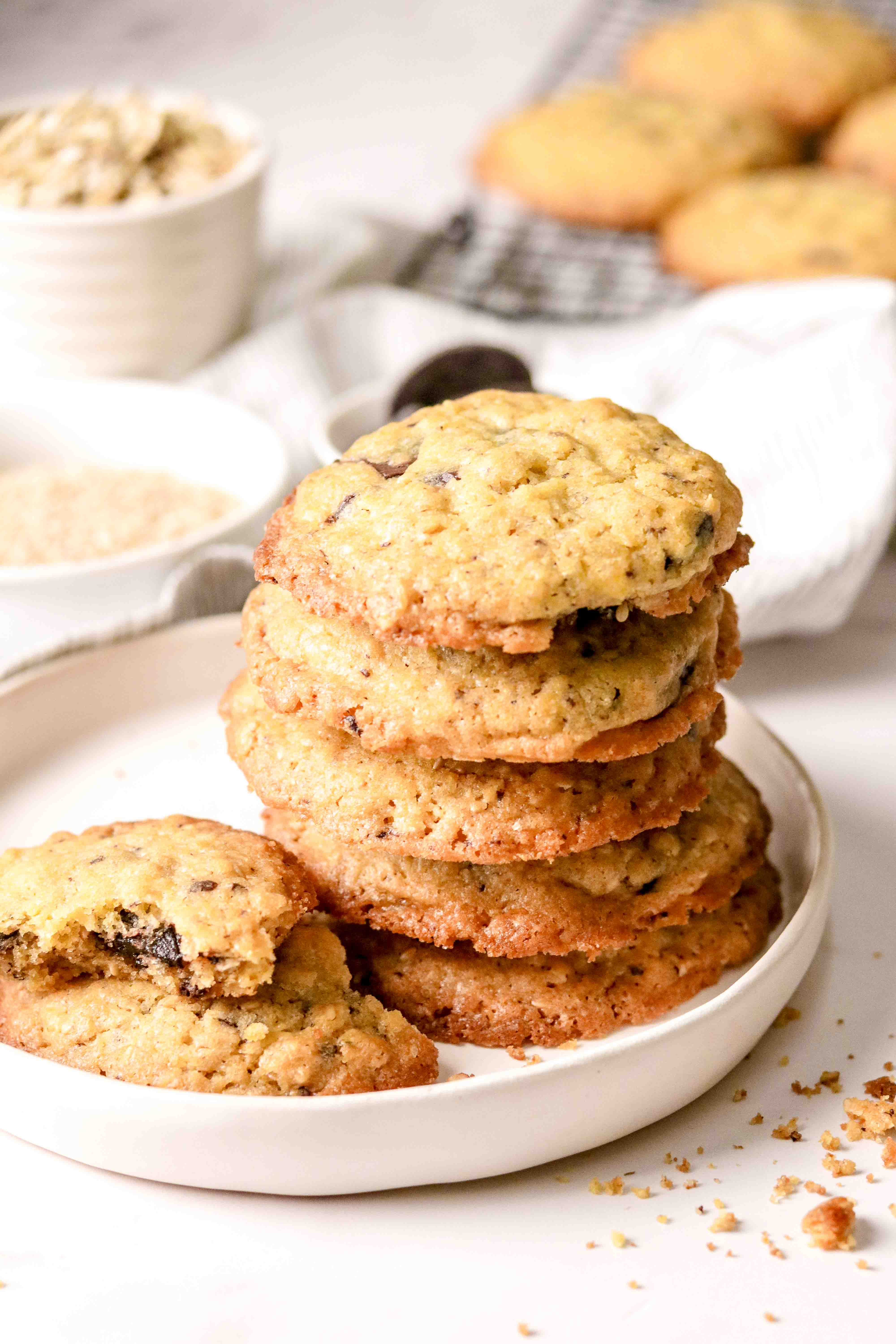 Oat and dark chocolate cookies