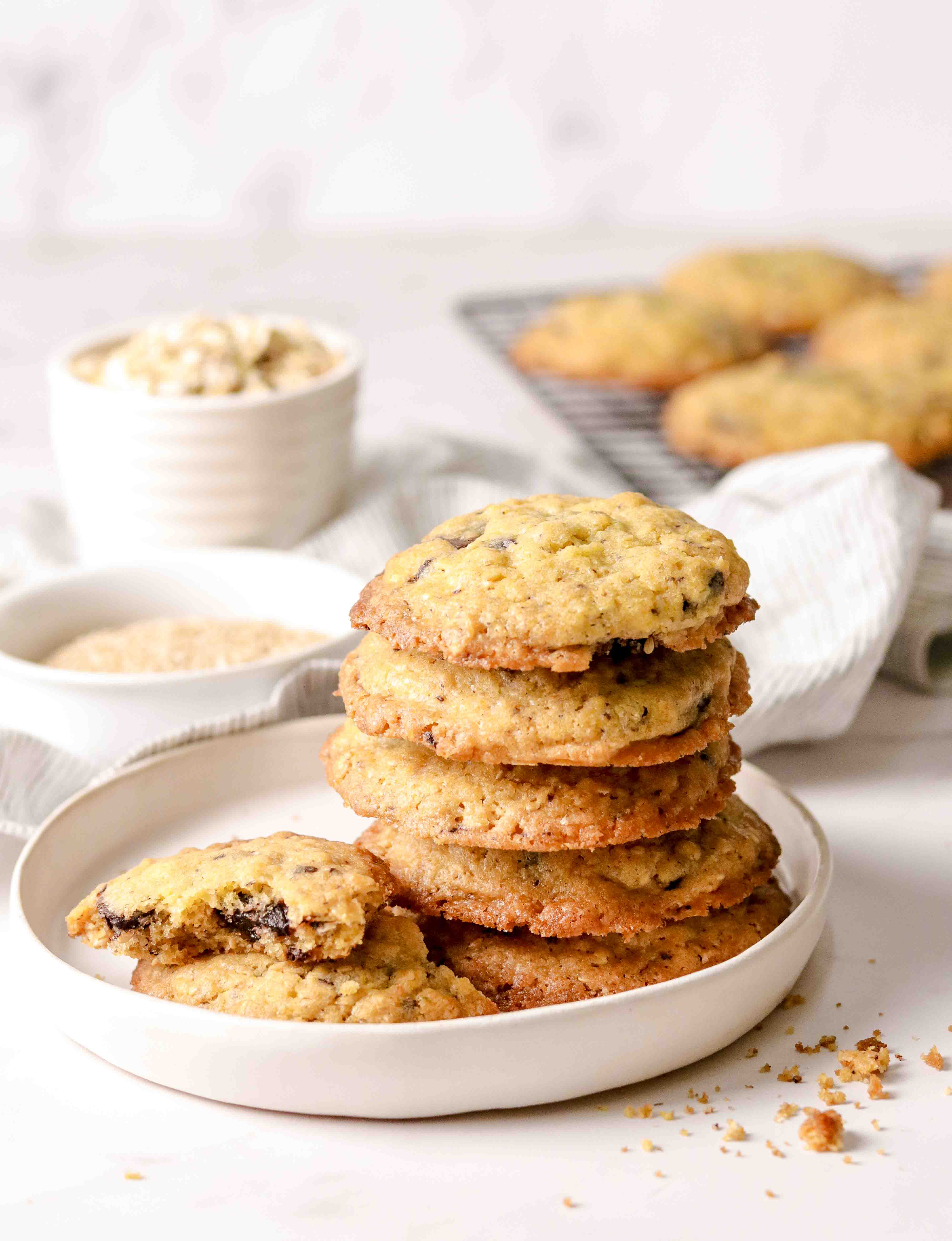 Oat and dark chocolate cookies