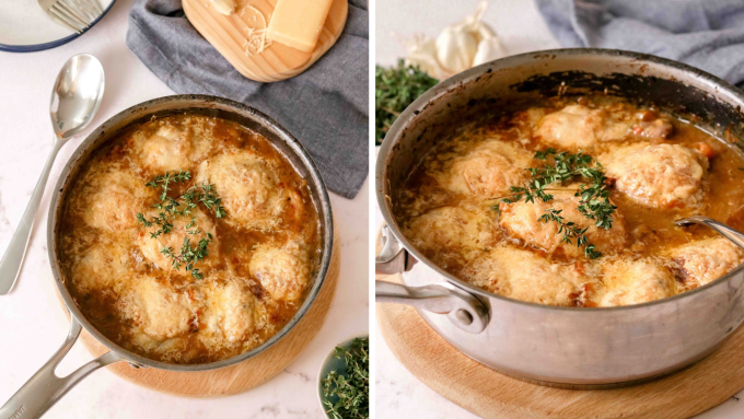 Images of French onion chicken bake