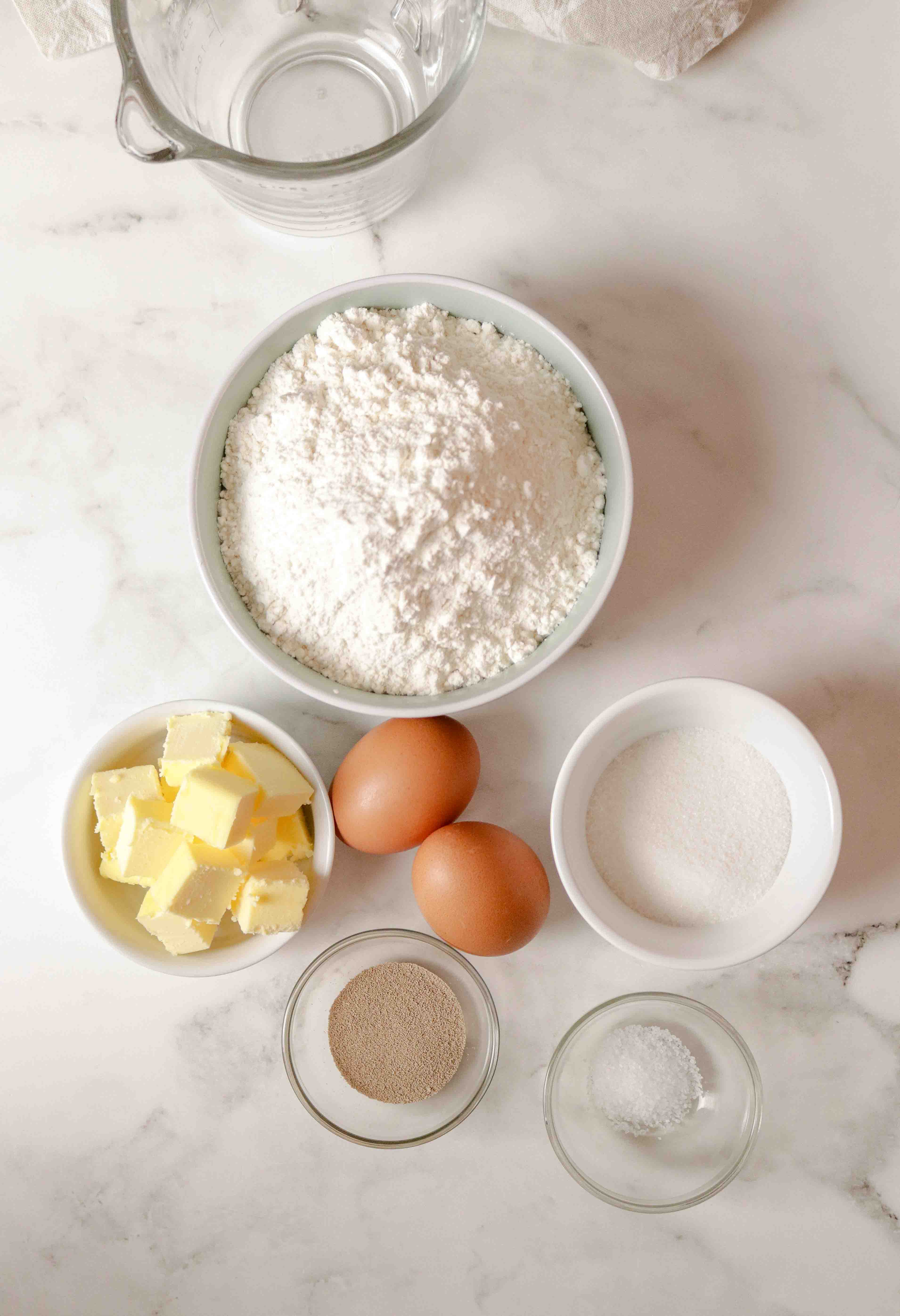 Ingredients for babka dough