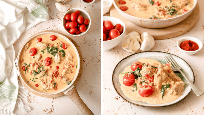 Creamy Parmesan chicken with sun-dried tomatoes