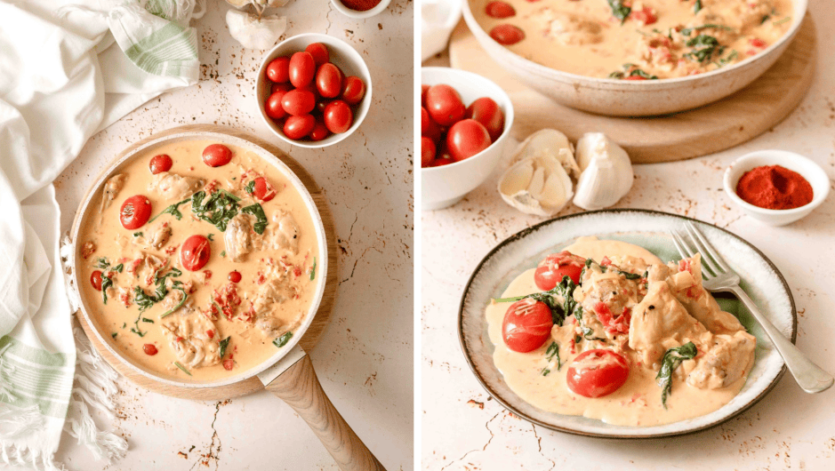 Creamy Parmesan chicken with sun-dried tomatoes