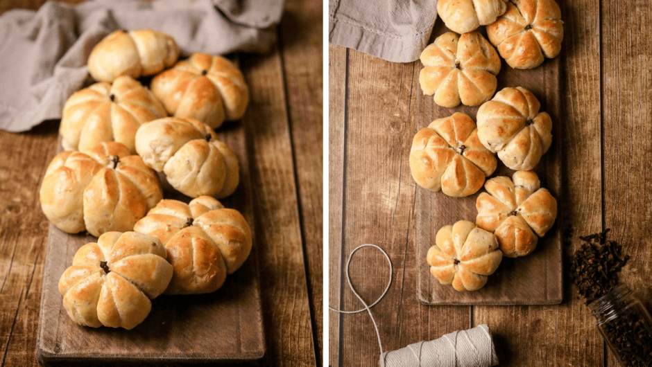 How to make pumpkin shaped brioche rolls
